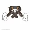 Western Dubbel Holster Met Riem Lederlook , Bruin -Cosplay Winkel 01053 a