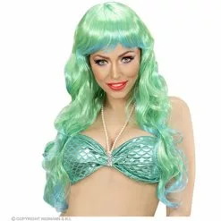 Pruik, Zeemeermin Groen/blauw