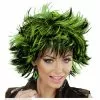 Pruik, Steamy Zwart/green -Cosplay Winkel 04416 a