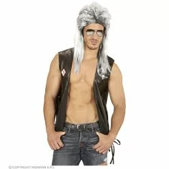 Pruik, Mullet 80's Grijs -Cosplay Winkel 04654 d