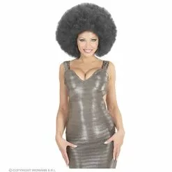 Pruik, Afro Extra Groot Zwart -Cosplay Winkel 04673 d
