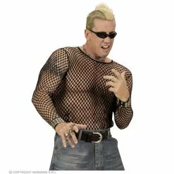 Visnetshirt Zwart Heren