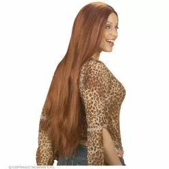 Pruik, Bruin Extra Lang -Cosplay Winkel L0961 b