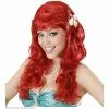 Pruik, Zeemeermin Rood Met Schelpen -Cosplay Winkel S6565 a