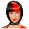 Pruik, Zoey Zwart Met Rode Highlights -Cosplay Winkel Z0987 a